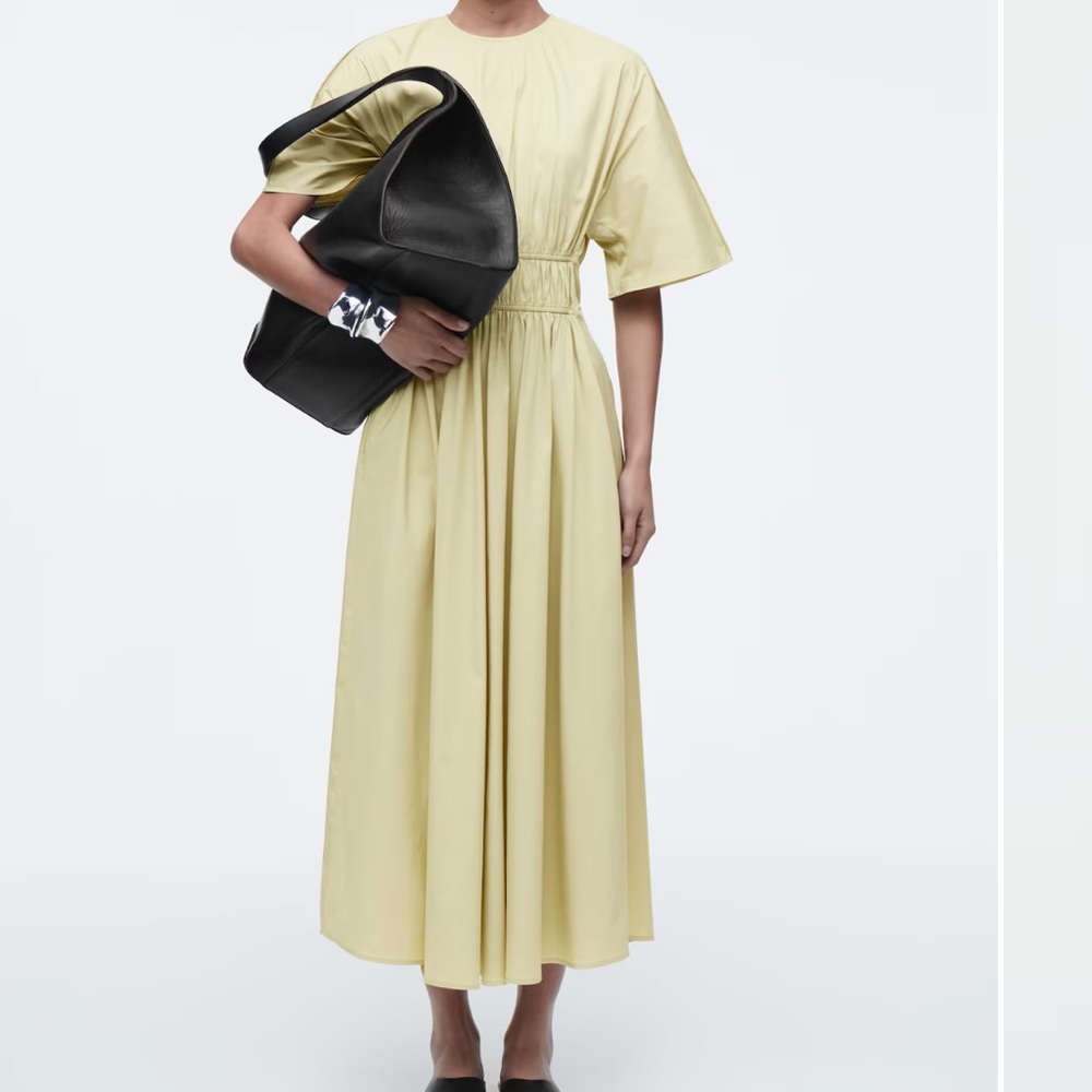 COS Gathered Open Back Midi Dress